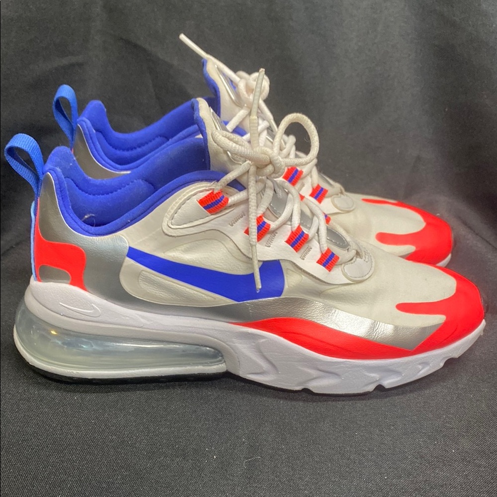 Nike Air Max 270 React Red Blue Sneakers - Picture 3 of 6
